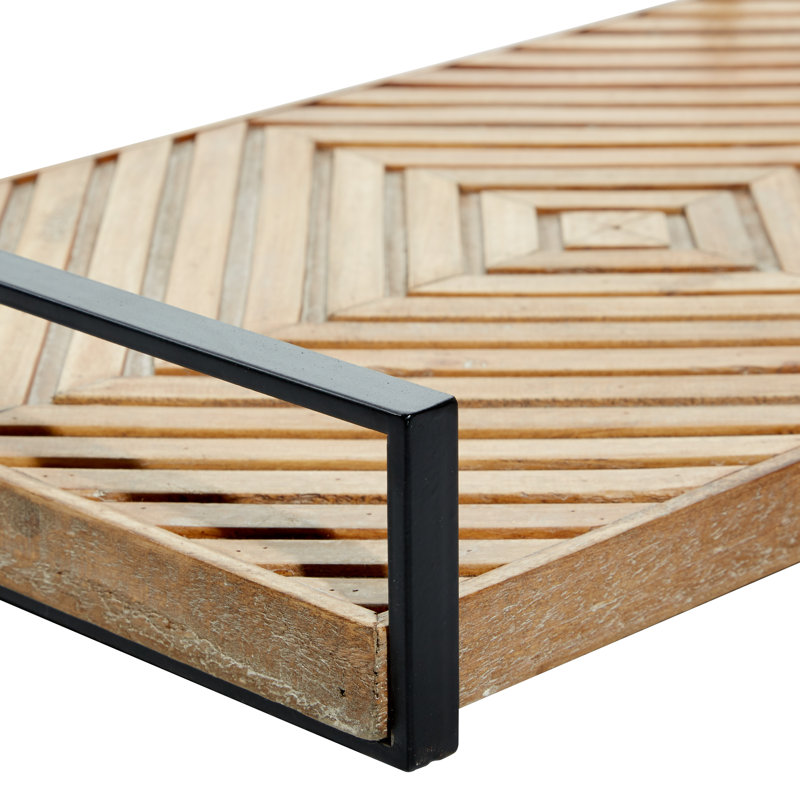 Ensemble de plateaux de service en bois 2 pièces Wilcoxson