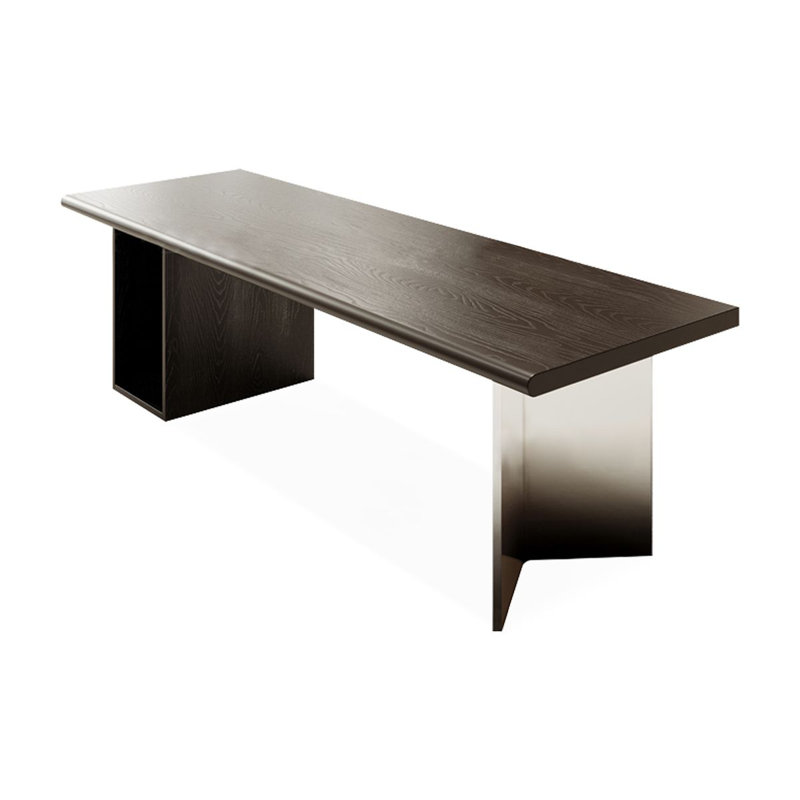 Bureau rectangulaire en bois massif, Retour à gauche, H 29,53 po x l 94,49 po x P 27,56 po