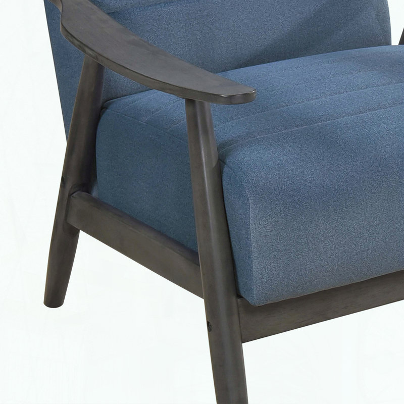 Fauteuil d'appoint décontracté transitionnel avec structure gris brique, Bleu