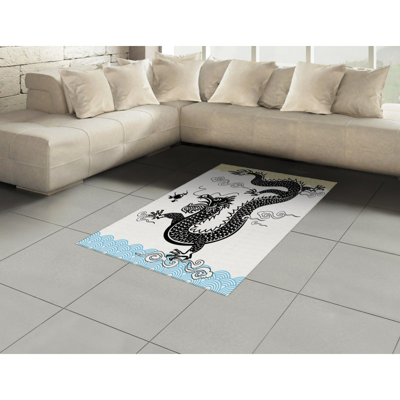 Dragon High Density Long Fiber Poly Threads Decorative Area Rug Carpet, Rectangle 4' x 5'8"