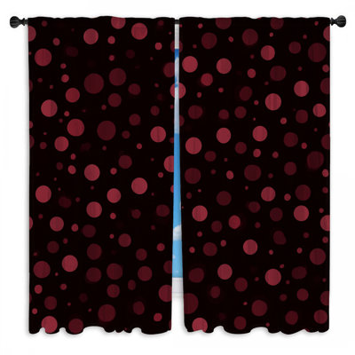 Polka Window Curtains  Pattern Sheer & Room Darkening - 2 Panels