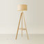 Ismay 149 cm Morrigan Wood Tripod Floor Lamp with Shelf & XL Reni Shade-1931649198-1931688565-1931649187