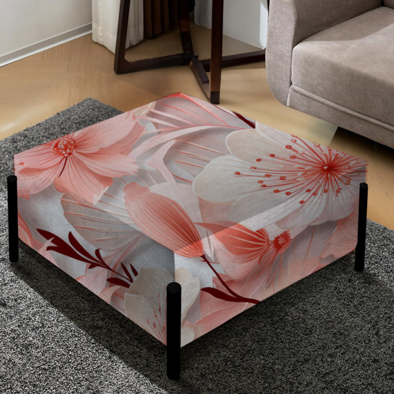 Seaside Elegance Tropical Pattern II - Tropical Large Square Ottoman