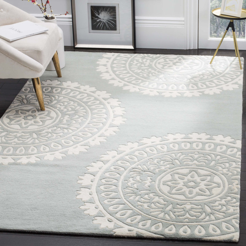 Tapis oriental en laine touffeté à la main Rudra, Rectangle 8 pi 9 po x 12 pi