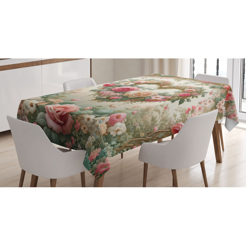 Butrus Rectangle No Pattern Microfiber Tablecloth, 90" Rectangle