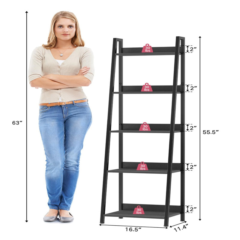 141 cm H x 42 cm W Etagere Bookcase