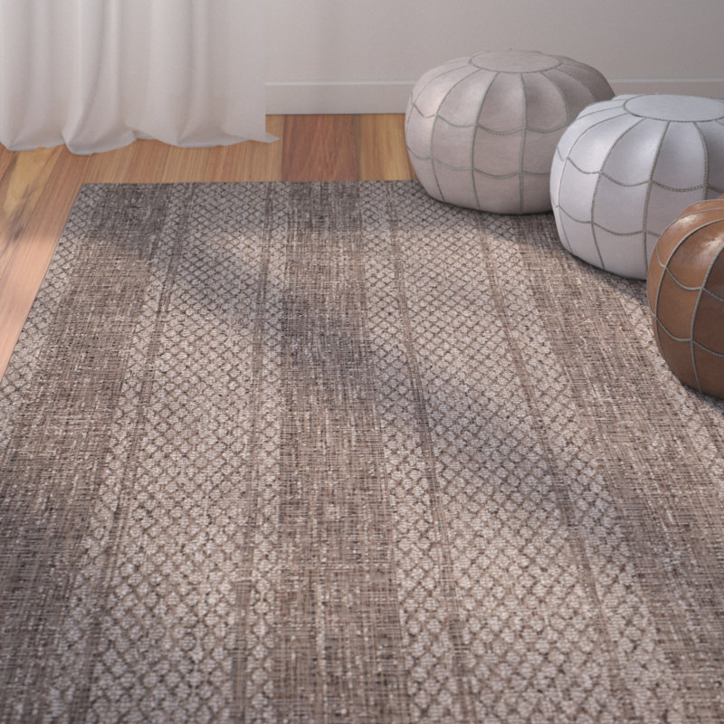 Herefordshire Performance Striped Indoor/Outdoor Area Rug, Rectangle 5'3" x 7'7"