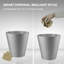 Danniell PK2 Plastic Waste Paper Bin 6L Round Waste Basket Trash Can Lightweight Rubbish Bin (Grey)