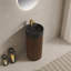 Armoire cylindrique en noyer de 16 pouces avec cuve à surface solide ronde noire et trou pour robinet-1350932492-1350932530