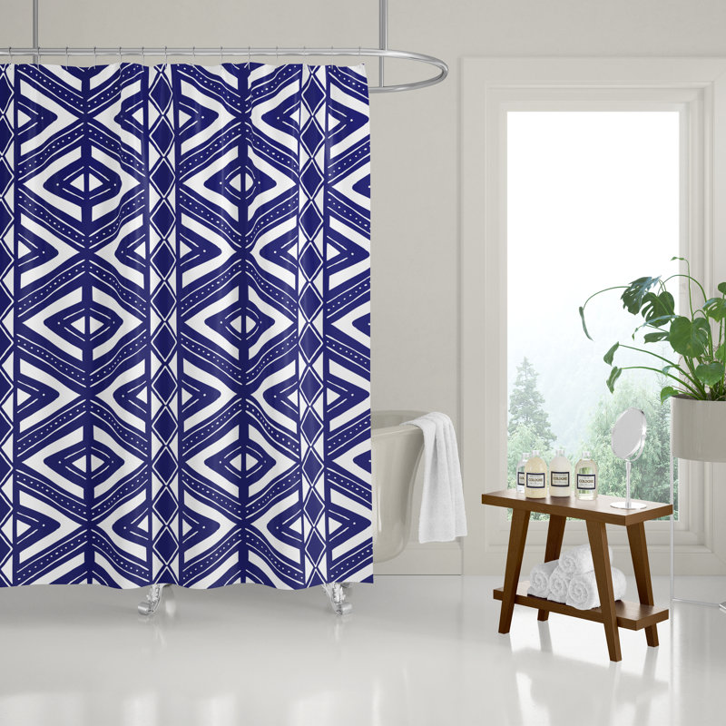 Rideau de douche, Bleu marine / blanc