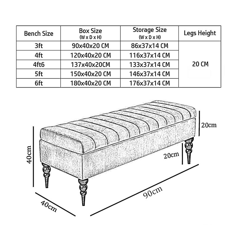 Sierra Striped Upholstered Ottoman Storage Bench - Naples Shoe Bench Footstool with Storage & Turned Wooden Legs, Beige