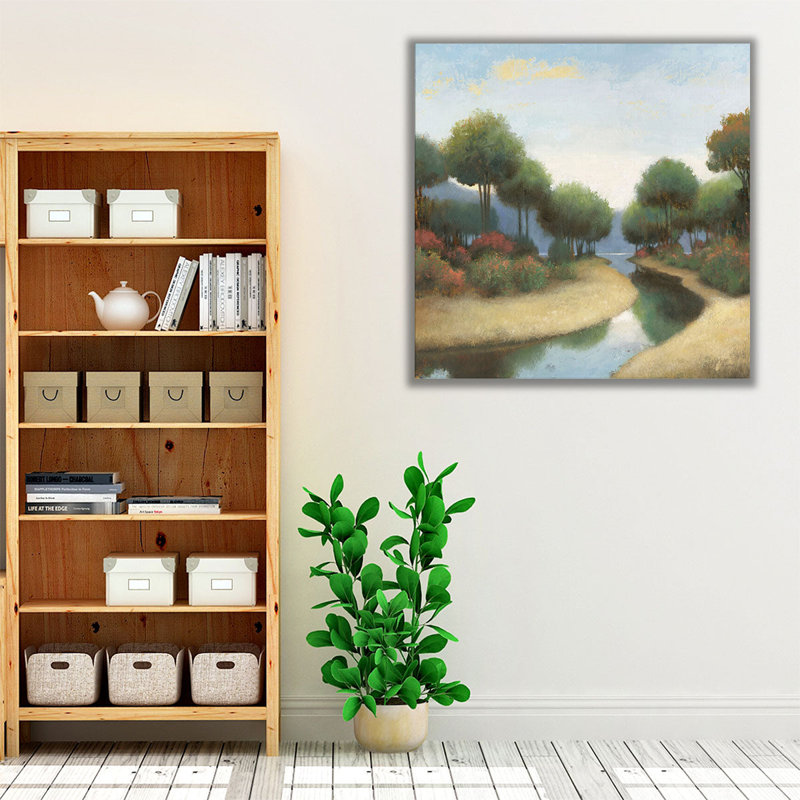 «By the Waterway I», reproduction d'art sur toile, H 12 po x l 12 po