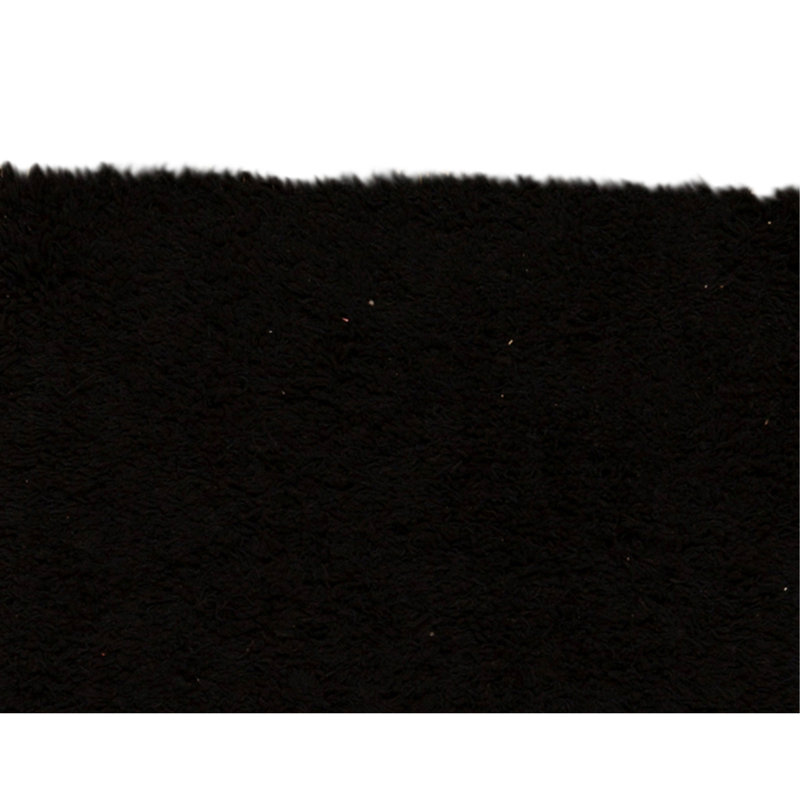 Hand Knotted Wool Area Rug in Black, Rectangle 4' x 6'