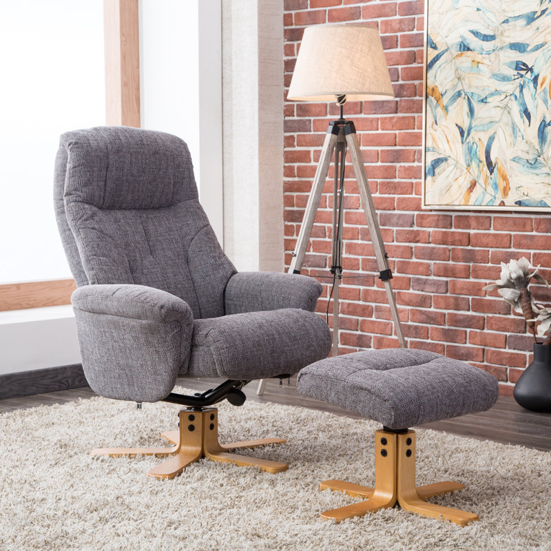 Billings 80cm Wide Swivel Standard Recliner, Grey