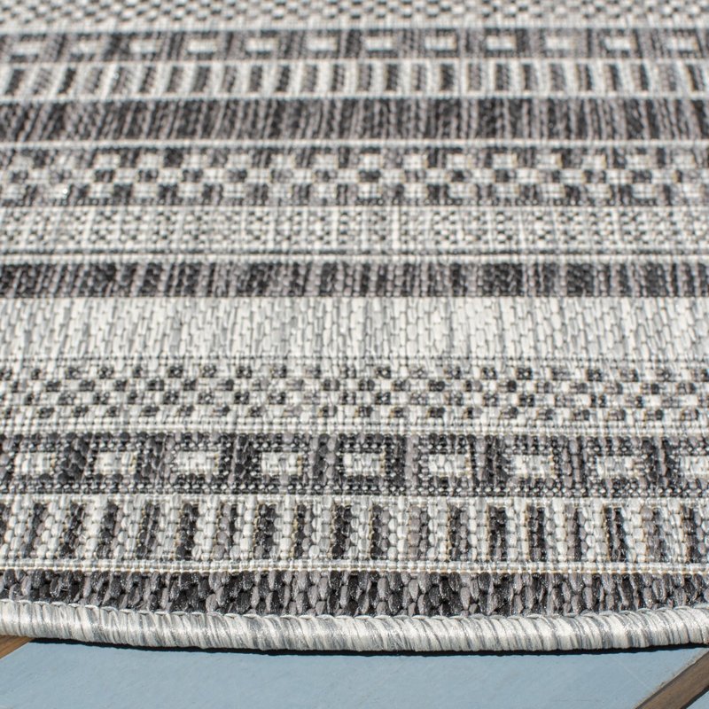Tapis d'intérieur / extérieur à rayures Sumas Performance, Rectangle 4 pi x 5 pi 7 po
