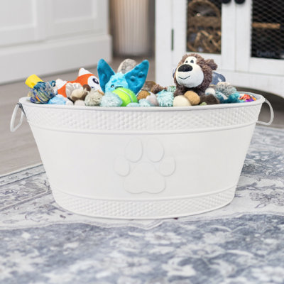 Jaw-resistant metal toy bin