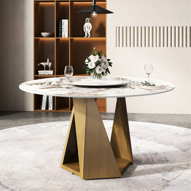 Table de salle à manger Sintered Stone, H 51,66 po x L 54,65 po x l 30,31 po, Bronze
