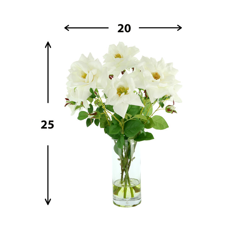 Polysilk Rose Arrangement in Vase