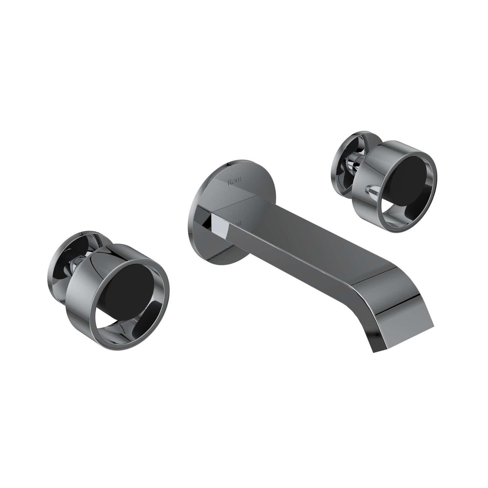 Linwood Wall Mounted Optional 2-handle Bathroom Faucet, Polished Chrome/Matte Black