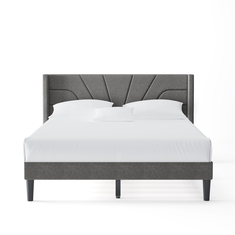 Lit plateforme, Complète, Brun clair
