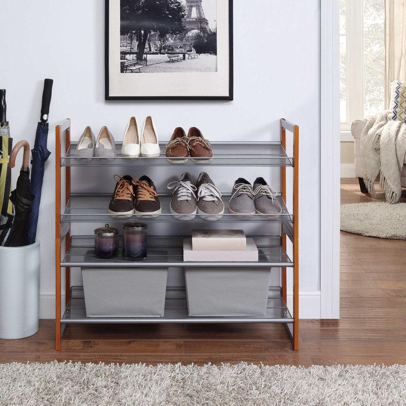 16 Pair Stackable Shoe Rack