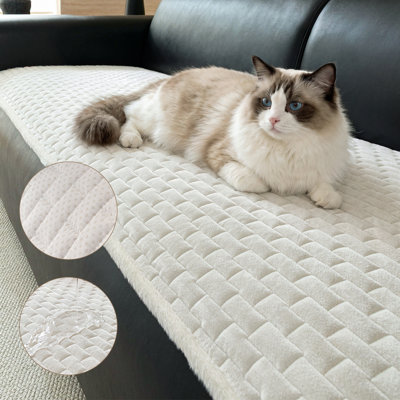 1-Piece Waterproof Quilted Sofa Seat Cover - Non-Slip Couch Cushion Slipcover for Pets & Kids - Furniture Protector With Anti-slip Backing