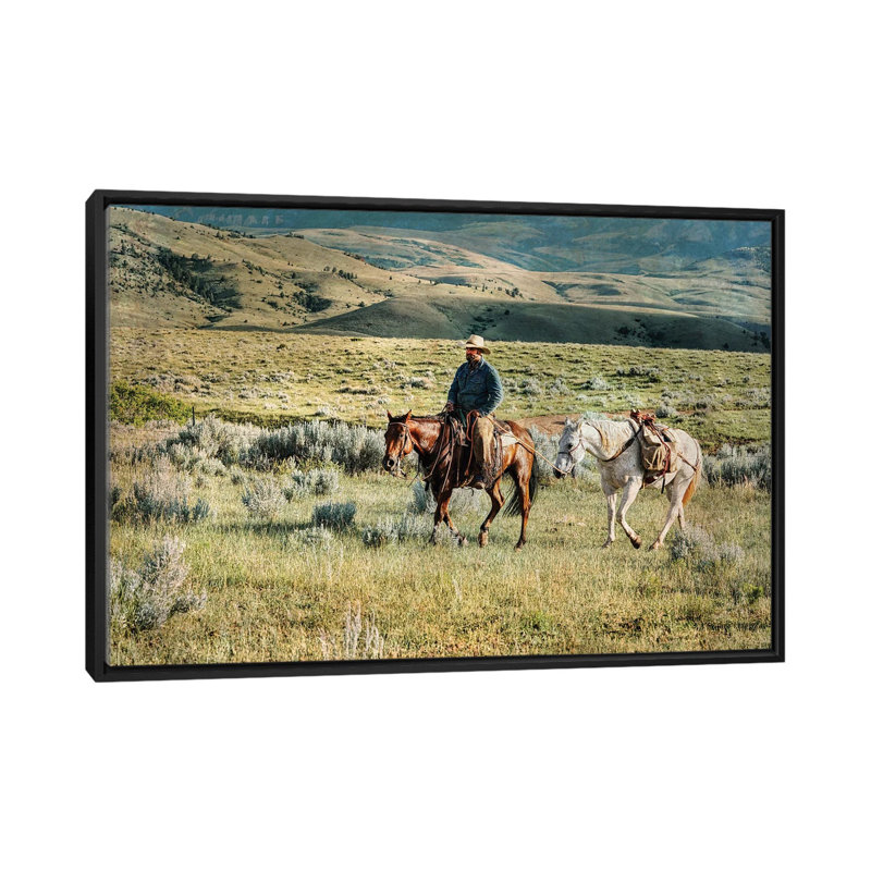 Headed to Mend Fence 1 Piece Floater Frame Wall Art on Canvas