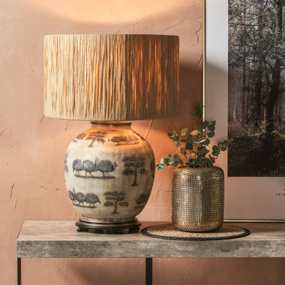 Natural Raffia Drum Lamp Shade (Uno)