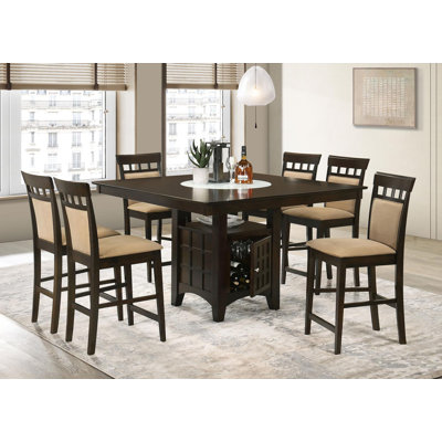 Sarwa Square Counter Height Dining Set Brown and Tan