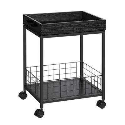 Double-Layer Rolling Storage Cart, Black