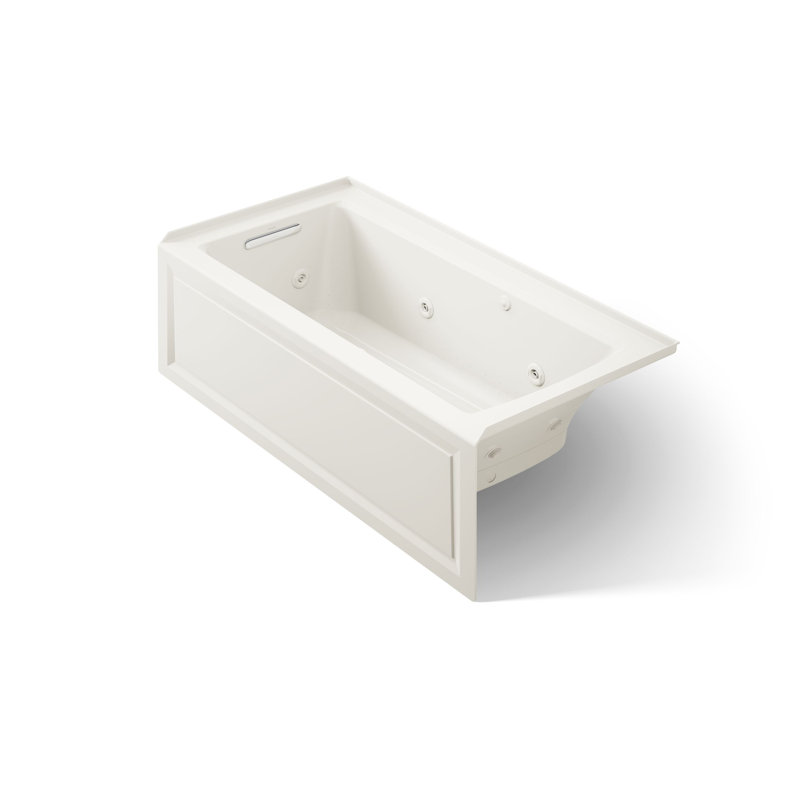 Archer 60" x 30" Integral Apron Whirlpool, Almond, Left