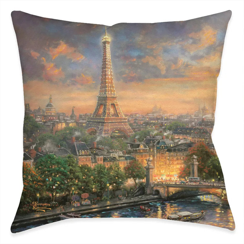 Thomas Kinkade Paris, City of Love Indoor Decorative Pillow