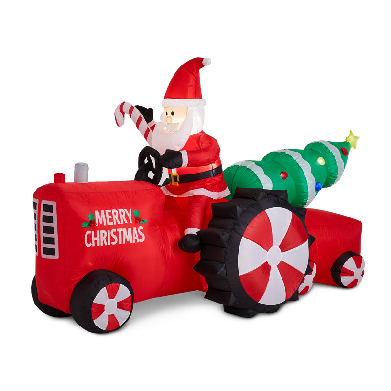 Décoration de Noël gonflable père Noël 11 pi sur tracteur