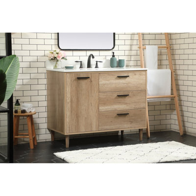 Baldwin 42'' Single Bathroom Vanity with Engineered Marble Top