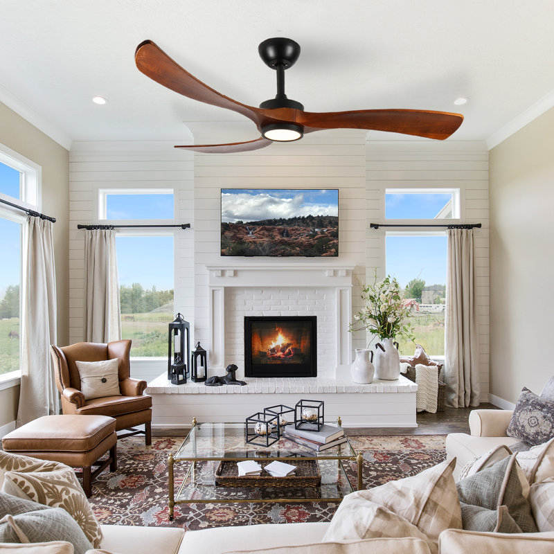 Ventilateur de plafond standard à 72 pales 72 pouces avec télécommande et ensemble d'éclairage pour salon