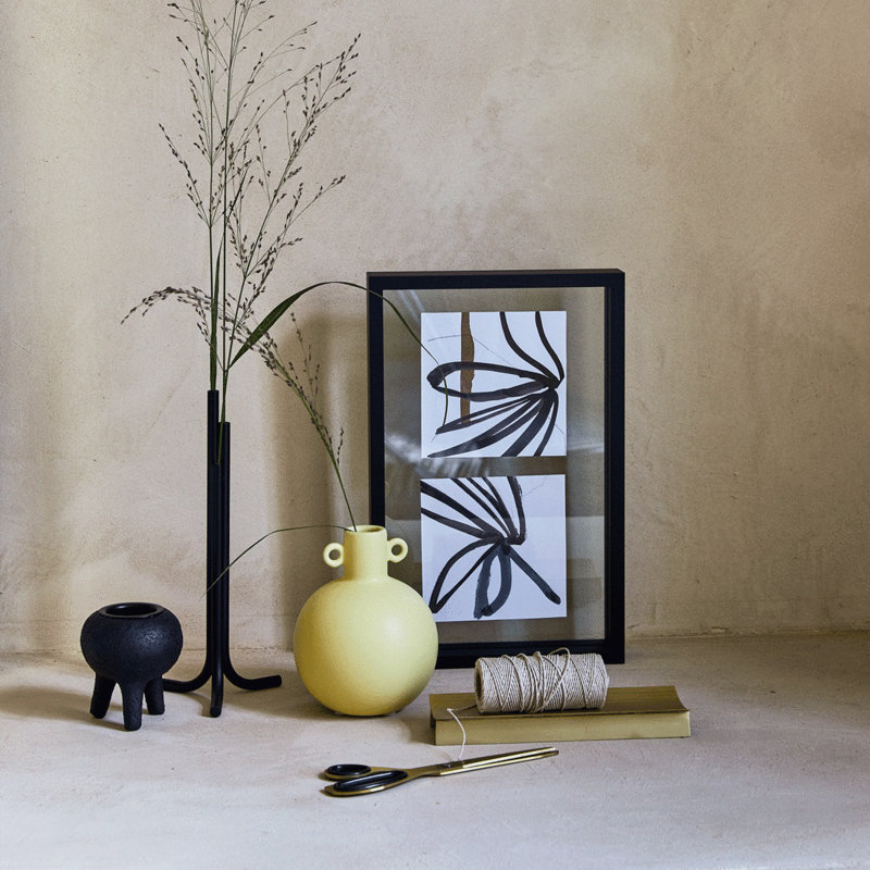 Maza Wood Matte Floater Picture Frame, Black