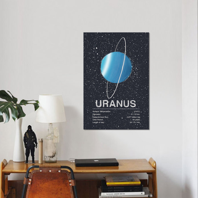 « the planets series : uranus », impression sur toile tendue, H 26 po x l 18 po x P 1,5 po, Toile tendue, Pas de tapis