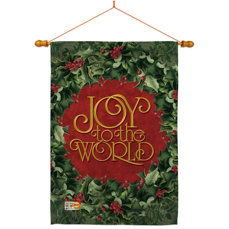 Ensemble de drapeaux en polyester 40 po x 28 po Joy to the World Impressions