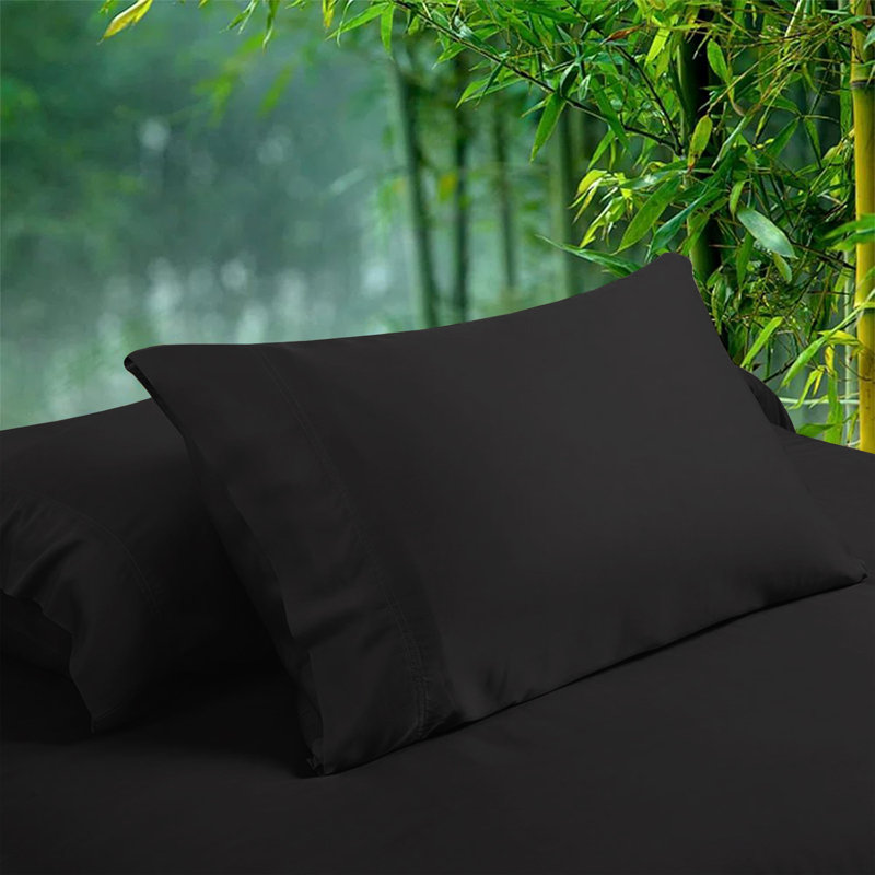 Macklan Microfibre Brushed Pillowcase - Set of 2, Black