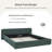 Queen Size Chenille Upholstered Low Bed Frame,   Platform Bed With Wingback Headboard-108516277-128224091