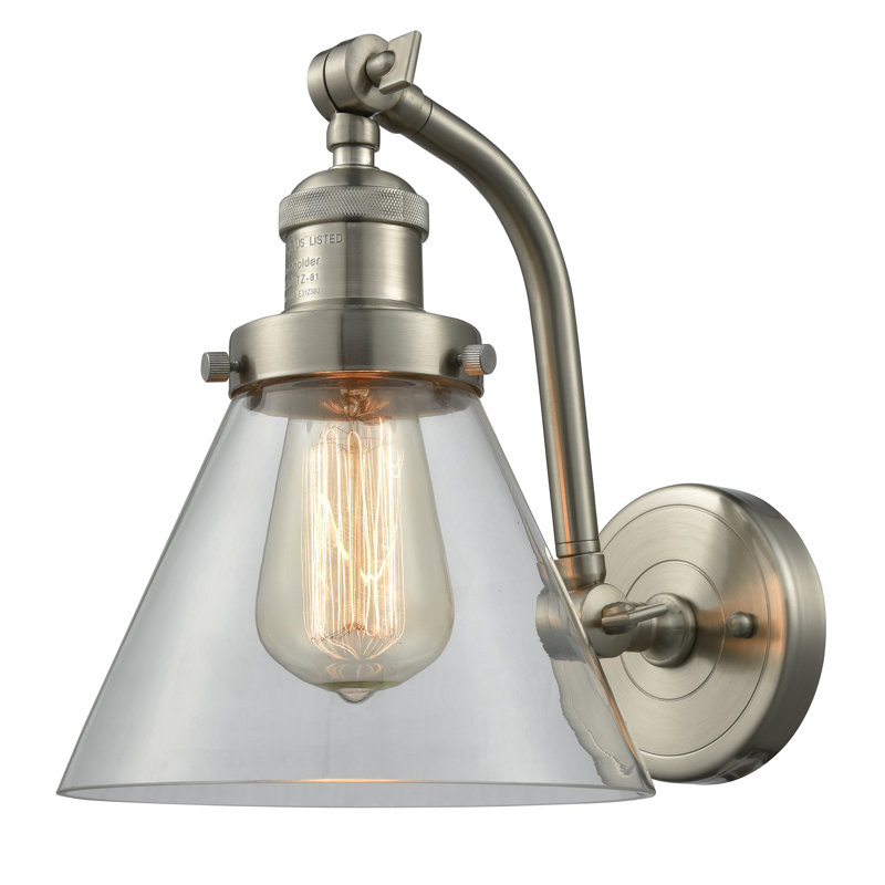 Applique murale 1 lumière Cone, Nickel satiné brossé, DEL, Clair