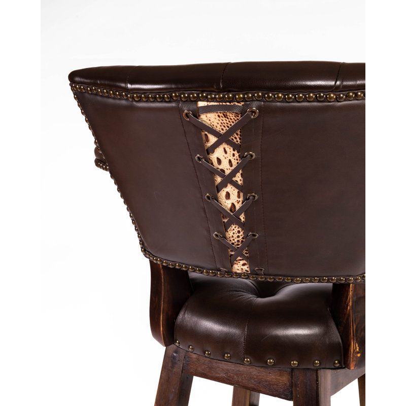 Tabouret de bar pivotant capitonné trophée brun foncé 26 po, Brun foncé, Tabouret de comptoir (assise de 26 po de hauteur)