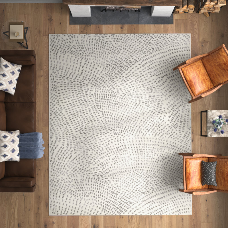 Tapis gris / blanc Brooklet, Rectangle 7 pi 10 po x 10 pi