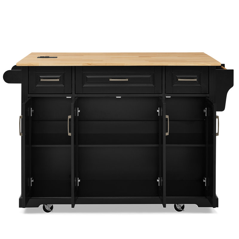 47.2 " W Kitchen Cart, Black