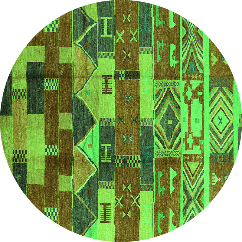 Tapis verts Mid-Century 1231, Rond 8 pi