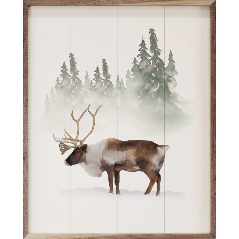 Watercolor Caribou, 40" H x 32" W