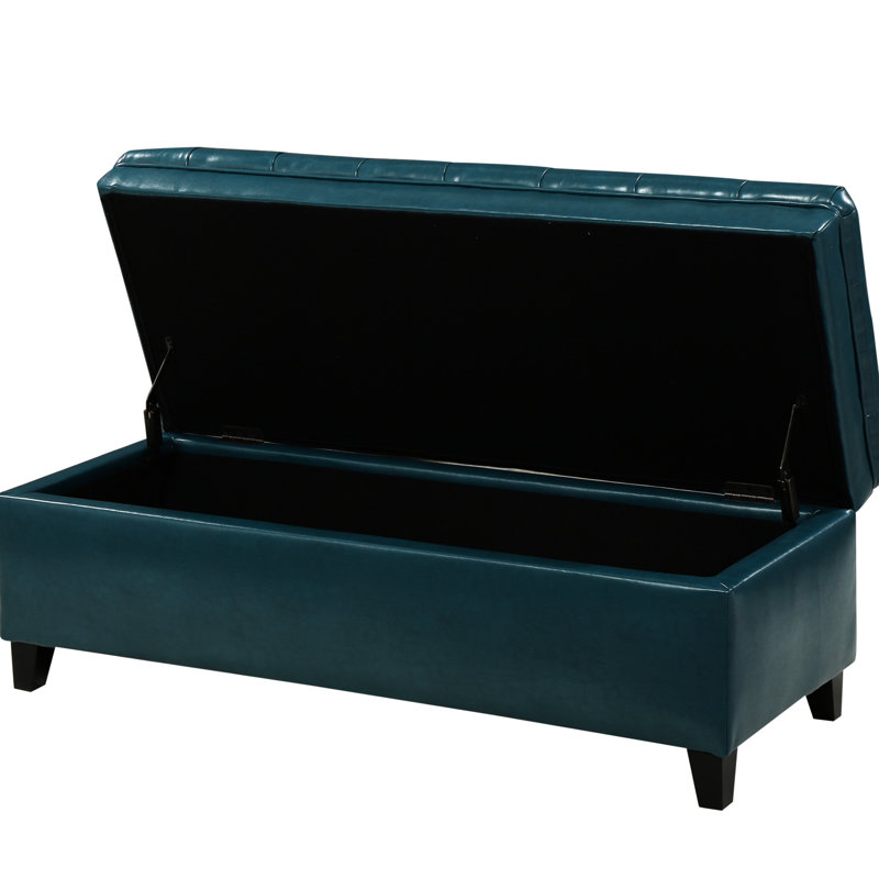 Teal Pu Storage - With Storage, 50 In. Depth, 20.5 Width, 18.25 Height, 30.95 Lb. Weight Fabric , Deep, Wide, High,, Teal