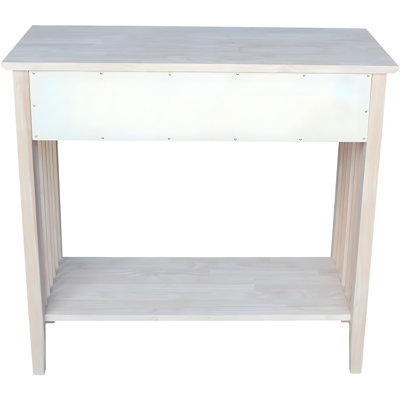 Solid  Server Table With 2 Drawers And Shelf, Unfinished Console Table For Residential Use, Ready To Assemble