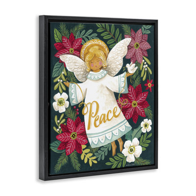 Angel with Peace & Botanicals Floating Frame, design by Diane Kater