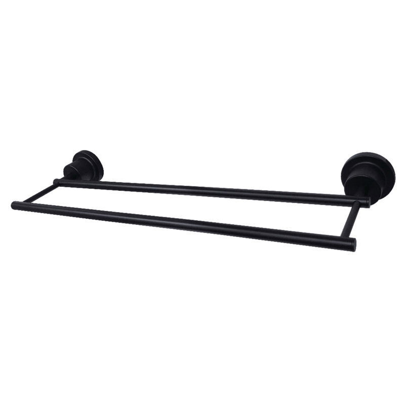 Barre à serviettes murale double 18,88 po Concord, Noir mat